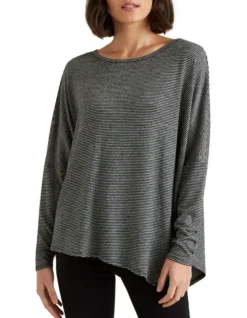 Core Asymmetrical Stripe Sweat