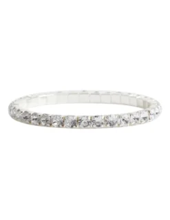 Diamante Stretch Bracelet In Clear