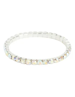 Diamante Stretch Bracelet In Iridescent