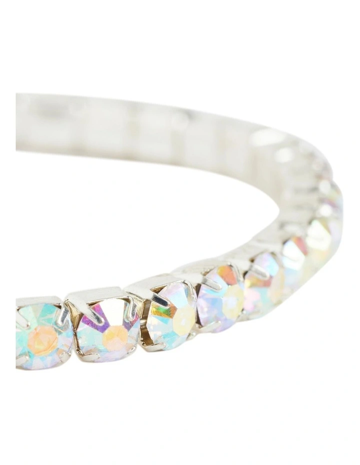 Diamante Stretch Bracelet In Iridescent 2 Diamante Stretch Bracelet In Iridescent - Image 2