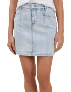 Core Denim A Line Mini Skirt