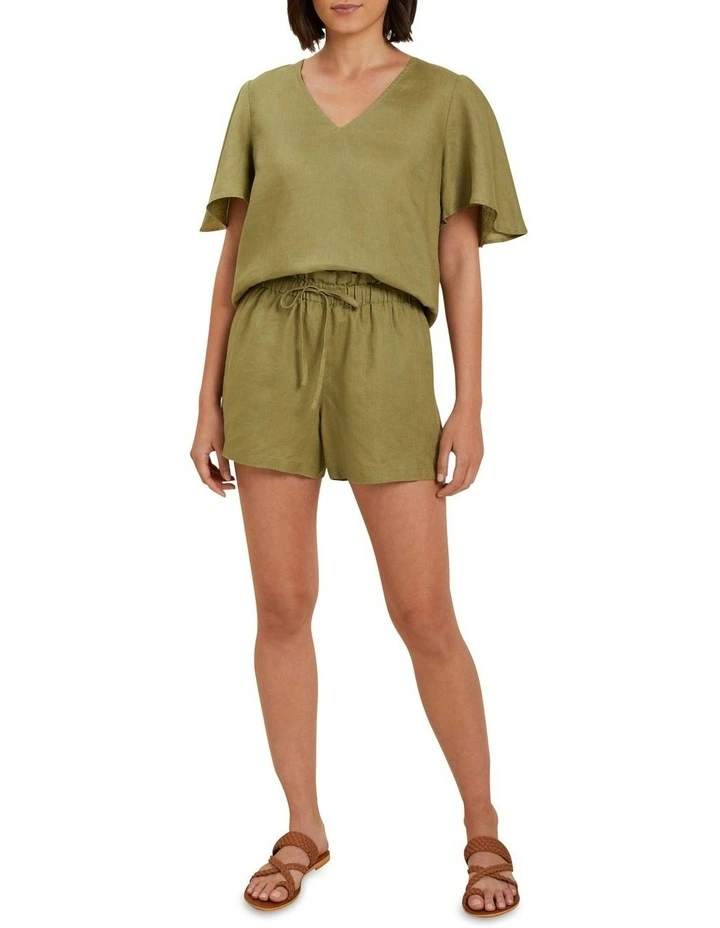 Core Linen Flutter Sleeve Top 2 Core Linen Flutter Sleeve Top - Image 2