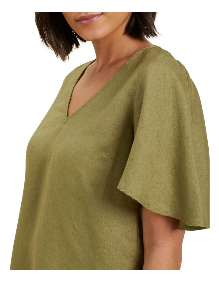 Core Linen Flutter Sleeve Top 4 Core Linen Flutter Sleeve Top - Image 4