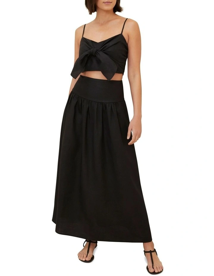 Core Linen Gathered Maxi Skirt 2 Core Linen Gathered Maxi Skirt - Image 2