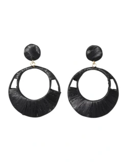 Raffia Circle Earrings