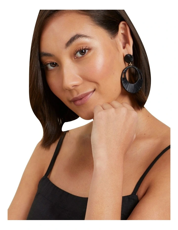 Raffia Circle Earrings 2 Raffia Circle Earrings - Image 2