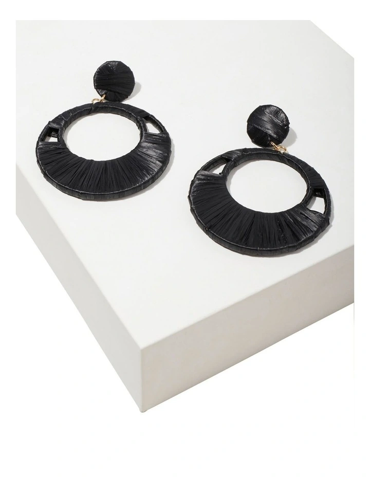 Raffia Circle Earrings 3 Raffia Circle Earrings - Image 3