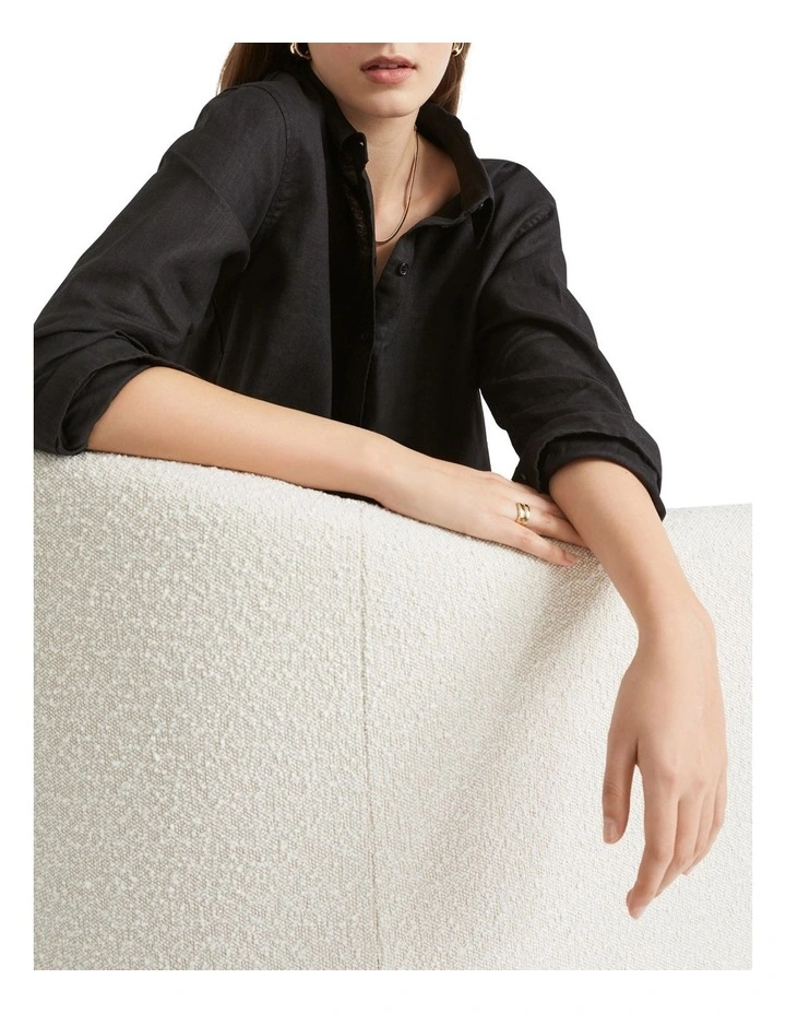 Core Linen Boyfriend Shirt In Black 4 Core Linen Boyfriend Shirt In Black - Image 4
