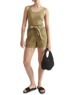 Denim Paperbag Tie Short