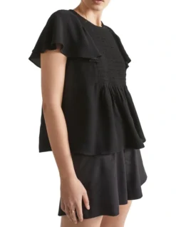 Textured Flutter Blouse