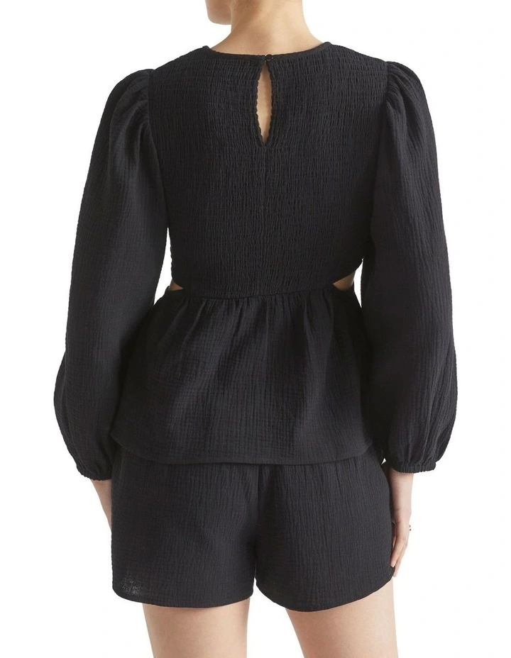 Cheesecloth Shirred Bodice Top 4 Cheesecloth Shirred Bodice Top - Image 4