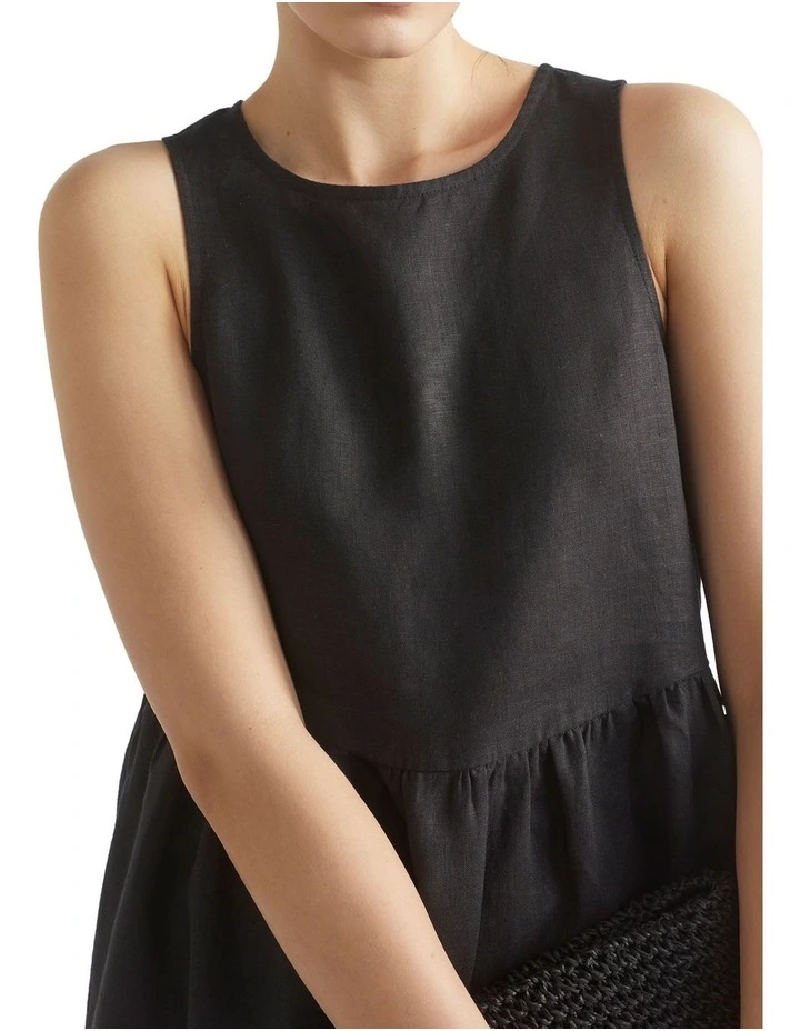 Core Linen Midi Dress In Black 3 Core Linen Midi Dress In Black - Image 3