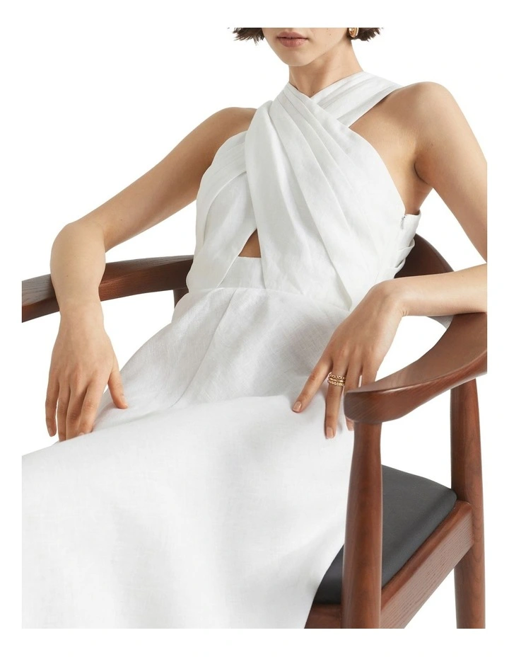 Linen Halter Midi Dress 4 Linen Halter Midi Dress - Image 4