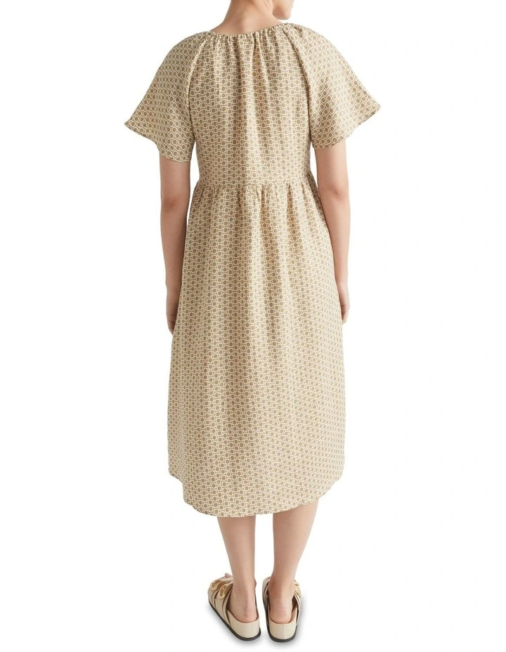 Geo Linen Midi Dress 4 Geo Linen Midi Dress - Image 4