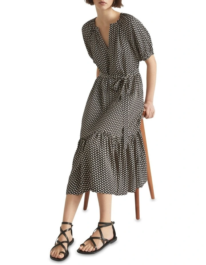 Geo Twill Midi Dress 3 Geo Twill Midi Dress - Image 3