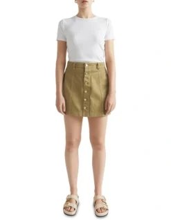 Denim Mini A Line Skirt