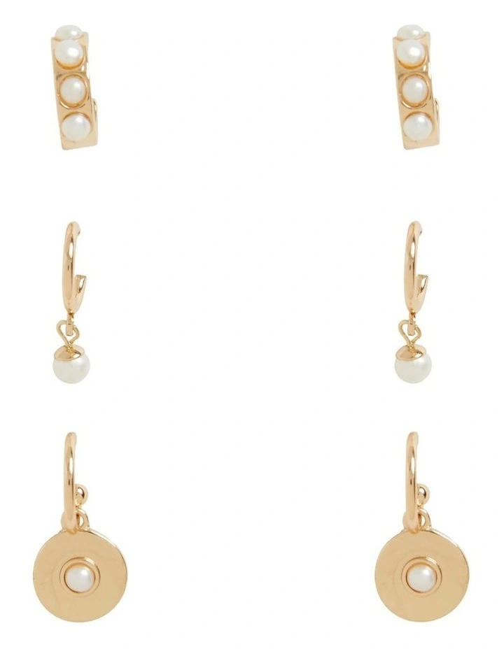 3 Pack Pearl Earrings 1 3 Pack Pearl Earrings