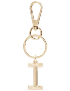 Initial "I" Keyring In Gold
