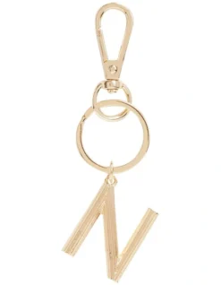 Initial "N" Keyring In Gold