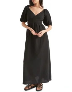 Cheesecloth Cross Front Maxi Dress