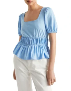 Square Neck Ruched Tee