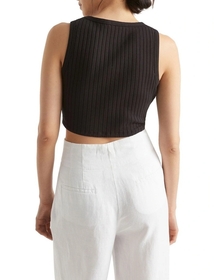 Keyhole Tie Tank In Black 4 Keyhole Tie Tank In Black - Image 4