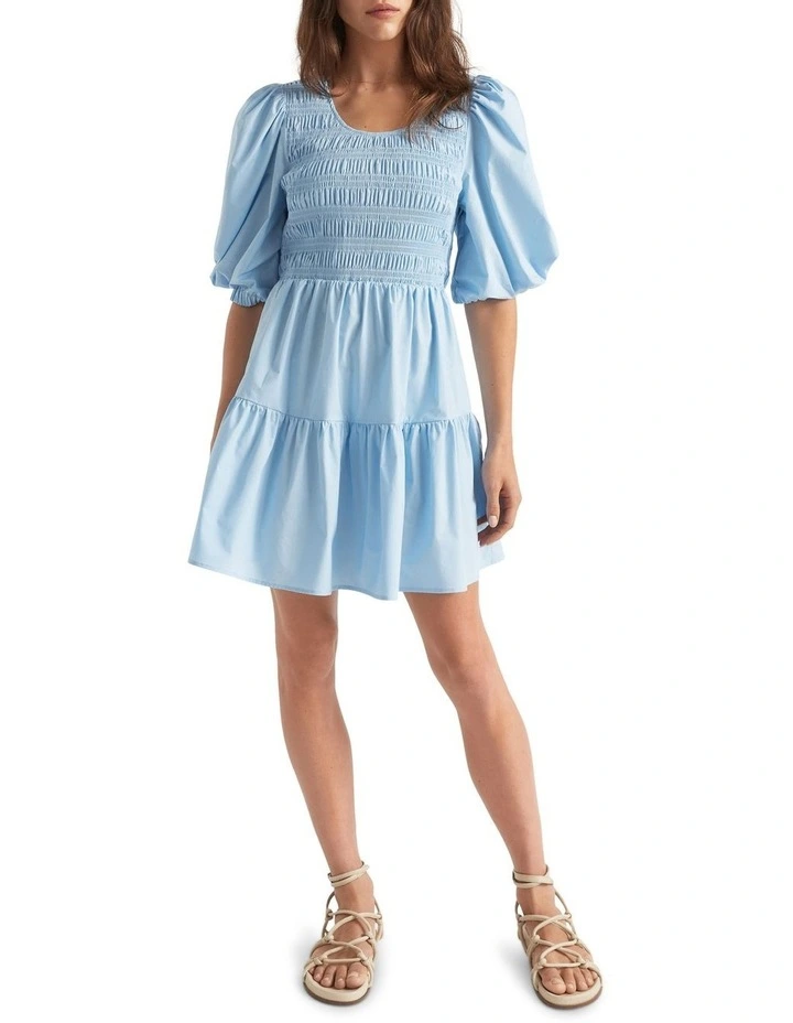 Poplin Shirred Mini Dress 1 Poplin Shirred Mini Dress