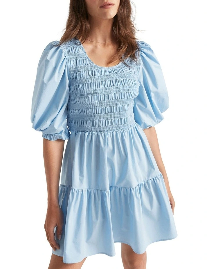 Poplin Shirred Mini Dress 3 Poplin Shirred Mini Dress - Image 3