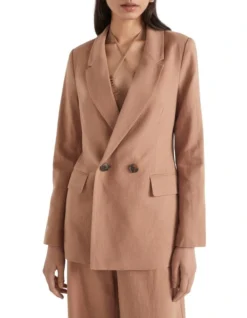 Ramie Cotton Longline Blazer