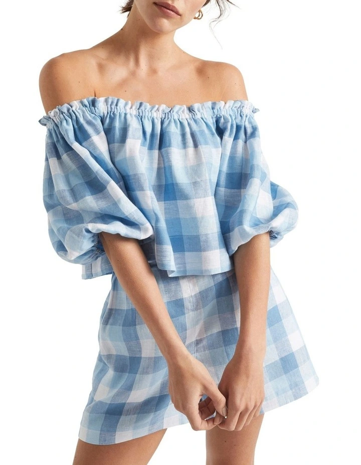 Linen Check Swing Top 3 Linen Check Swing Top - Image 3