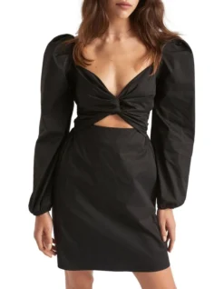 Sateen Twist Front Mini Dress