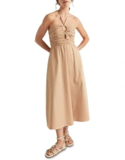 Tailored Halter Midi Dress