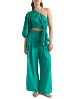 Linen Blouson One Shoulder Top -Heritage 937924840 4 720x928