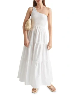 Poplin Shirred One Shoulder Maxi Dress 7 Poplin Shirred One Shoulder Maxi Dress -Heritage 937926010 937917730 4 720x928