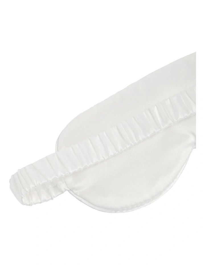 Silk Eye Mask And Scrunchie Set In White 2 Silk Eye Mask And Scrunchie Set In White - Image 2