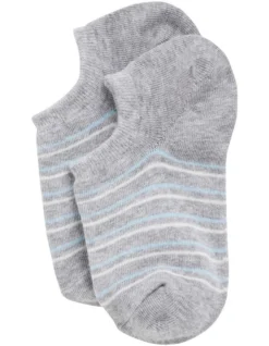 Stripe Sneaker Sock In Grey Multi