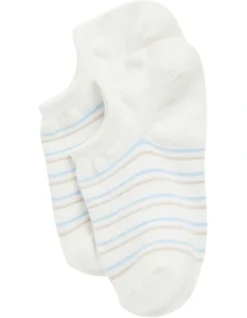Stripe Sneaker Sock In White Multi
