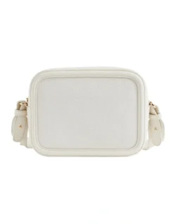Textured Logo Crossbody Bag In Bone