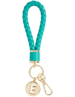 Braided Initial "E" Keyring In Gold