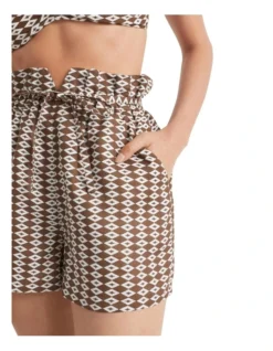 Linen Geo Tie Waist Short -Heritage 939763090 3 720x928