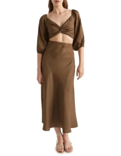 Satin Twist Front Crop Top