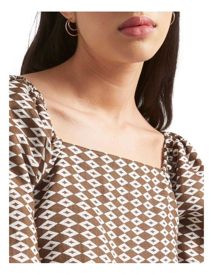 Linen Geo Mini Dress 3 Linen Geo Mini Dress - Image 3