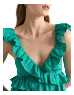 Linen Frill Detail Maxi Dress 6 Linen Frill Detail Maxi Dress -Heritage 939763900 3 720x928