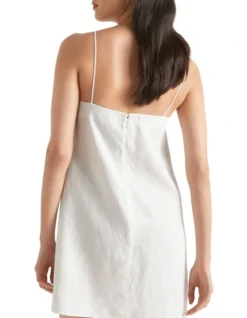 Linen A Line Mini Dress In White -Heritage 939763990 939755890 4 720x928