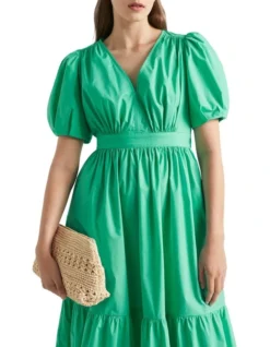 Poplin Waisted Maxi Dress -Heritage 939764080 3 720x928