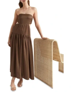 Satin Cut Out Maxi Dress