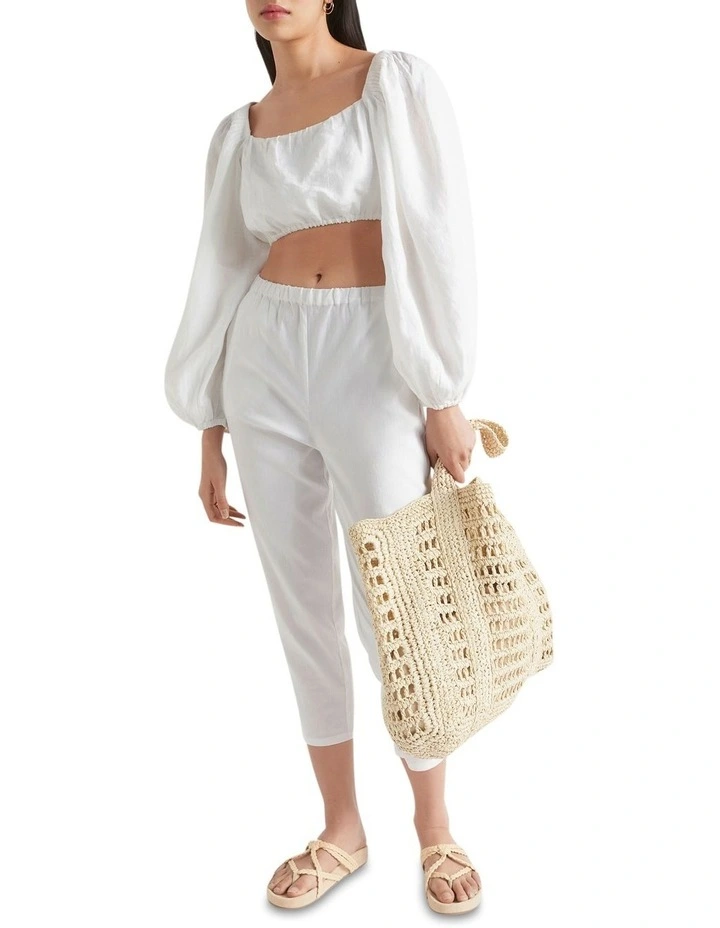 Slim Leg Pant In White 1 Slim Leg Pant In White