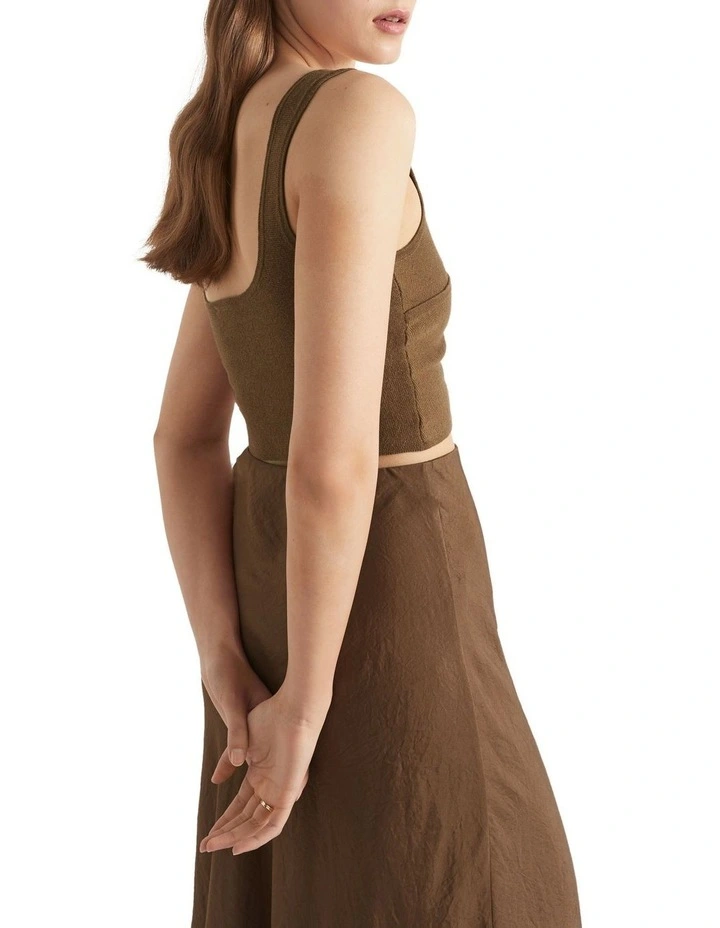 Cross Front Knit Top In Brown 4 Cross Front Knit Top In Brown - Image 4