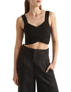 Cross Front Knit Top In Black 7 Cross Front Knit Top In Black -Heritage 941574700 941573530 4 720x928