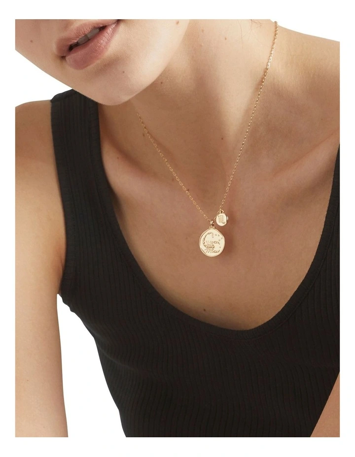 Scorpio Zodiac Necklace In Gold 2 Scorpio Zodiac Necklace In Gold - Image 2